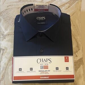 NWT Men's Chaps Dress Super Shirt in Deep Blue Size M 15-15.5